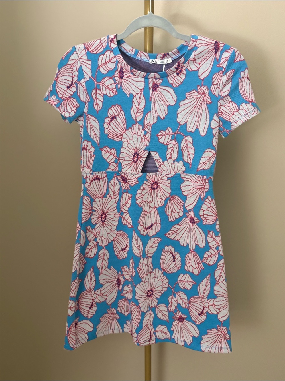 Zara Floral Short-Sleeve Dress